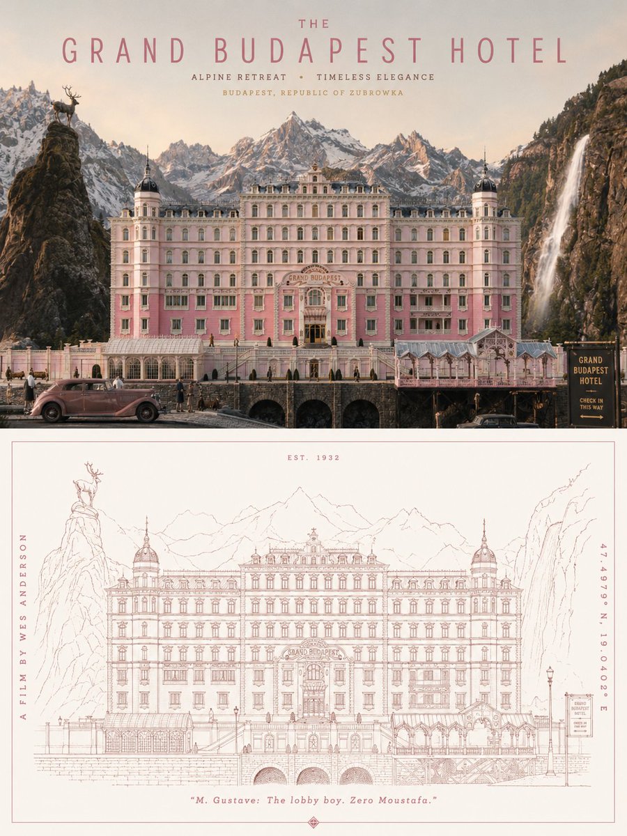 Geometric Line Art Architecture Poster
