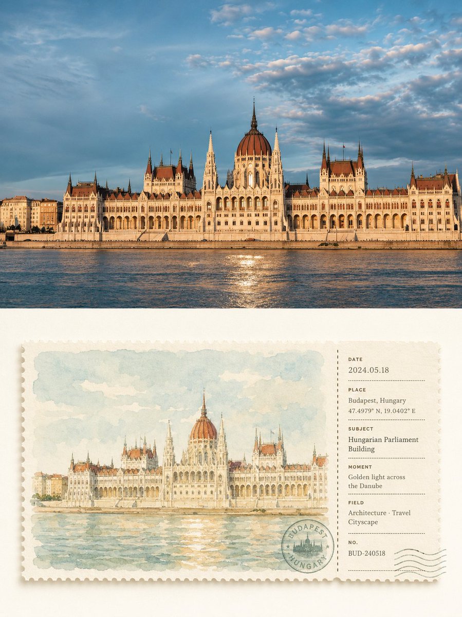 Watercolor Postcard Ticket Style Poster