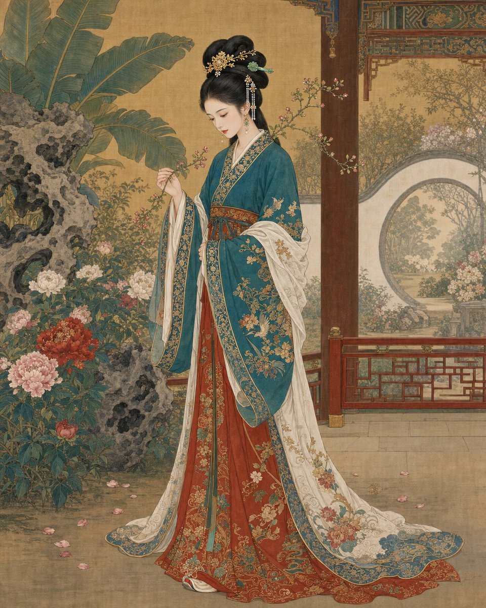 Traditional Chinese Gongbi Court Lady