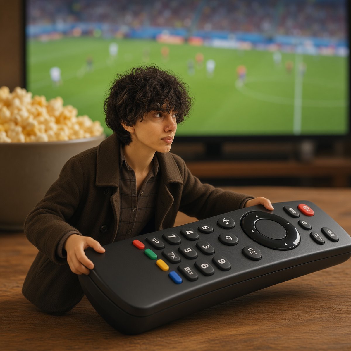 Tiny Person Lifting Giant TV Remote