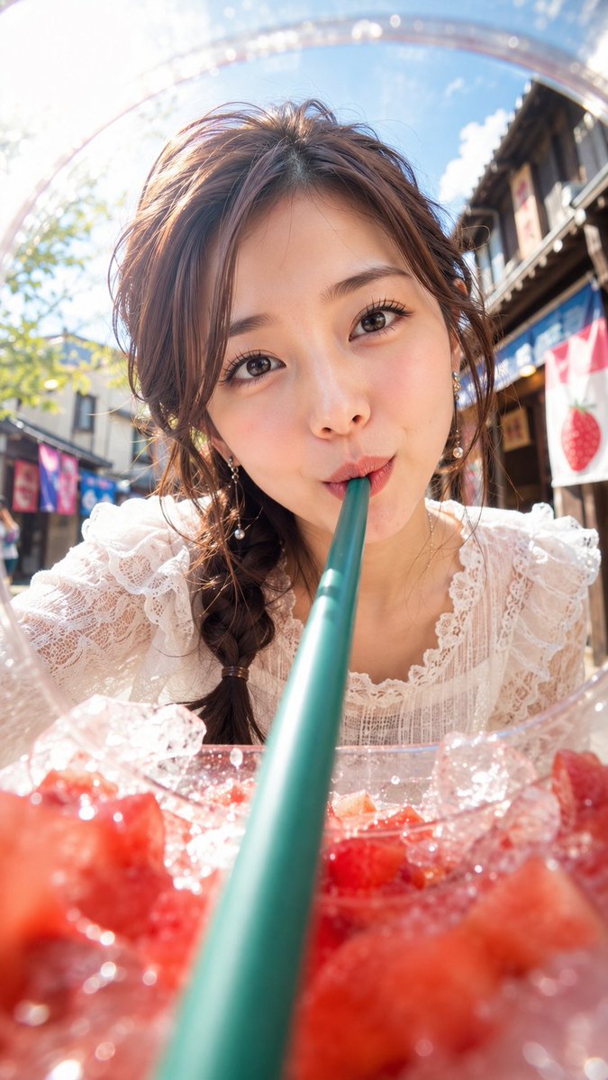 Strawberry Drink Cup POV Portrait