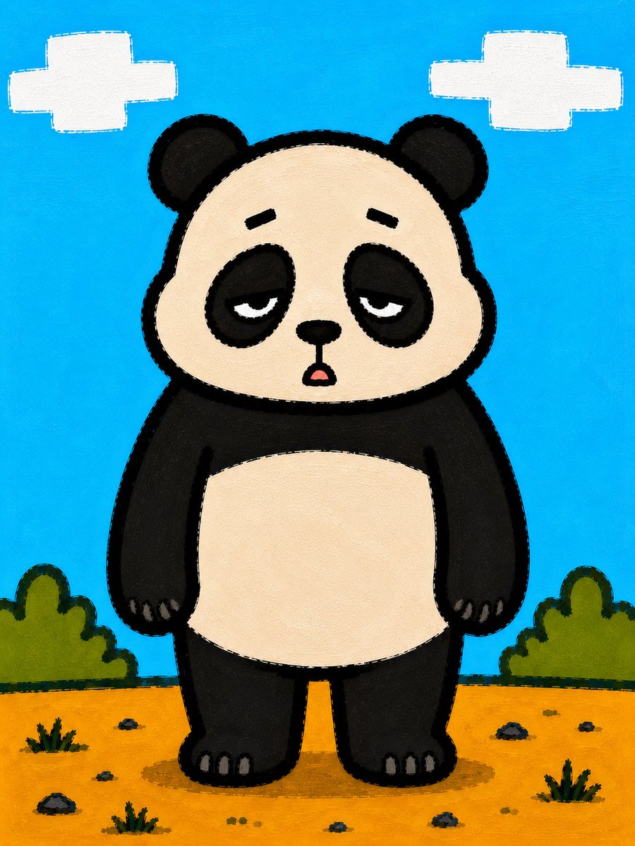 Sleepy Cartoon Panda Illustration