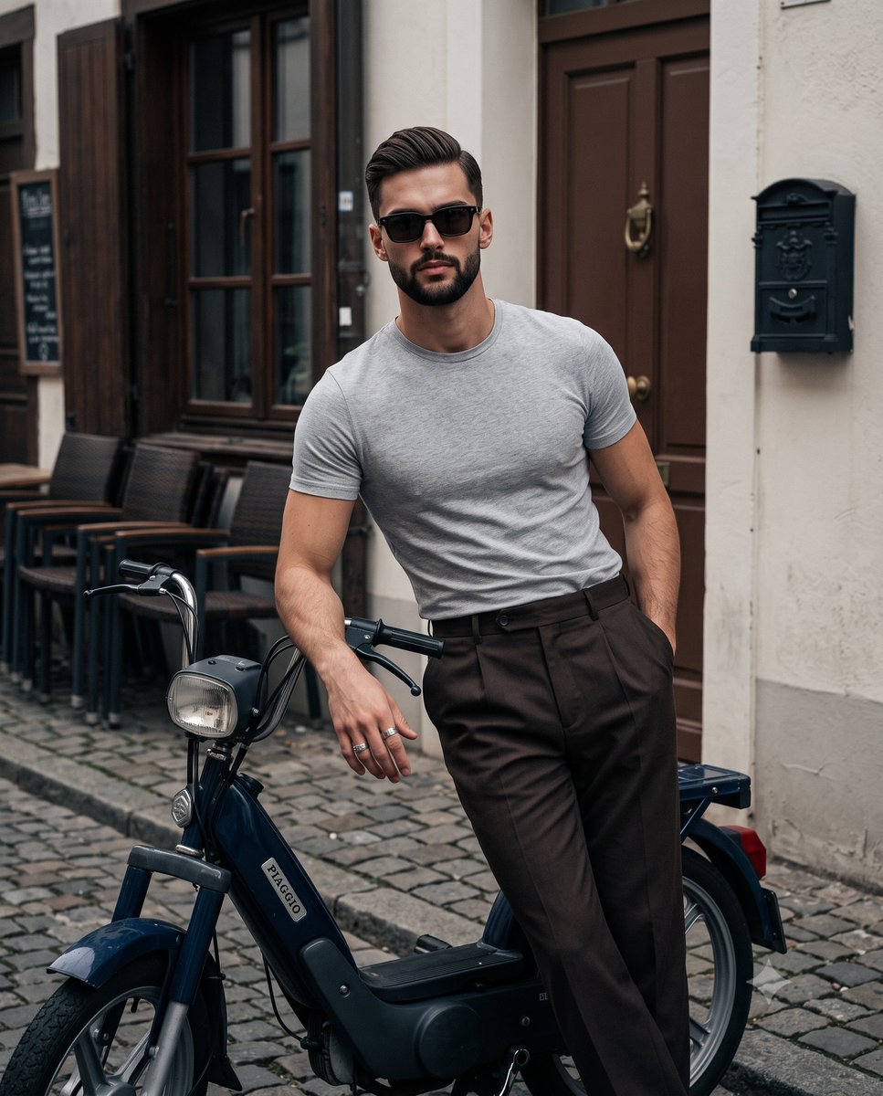 Social Media Post - Italian Neorealism Moped Portrait - Image 1