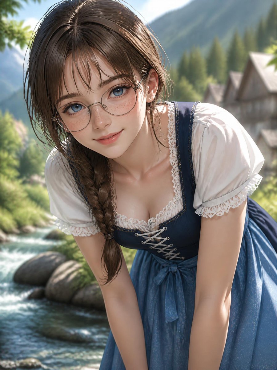Alpine Dirndl Anime Portrait