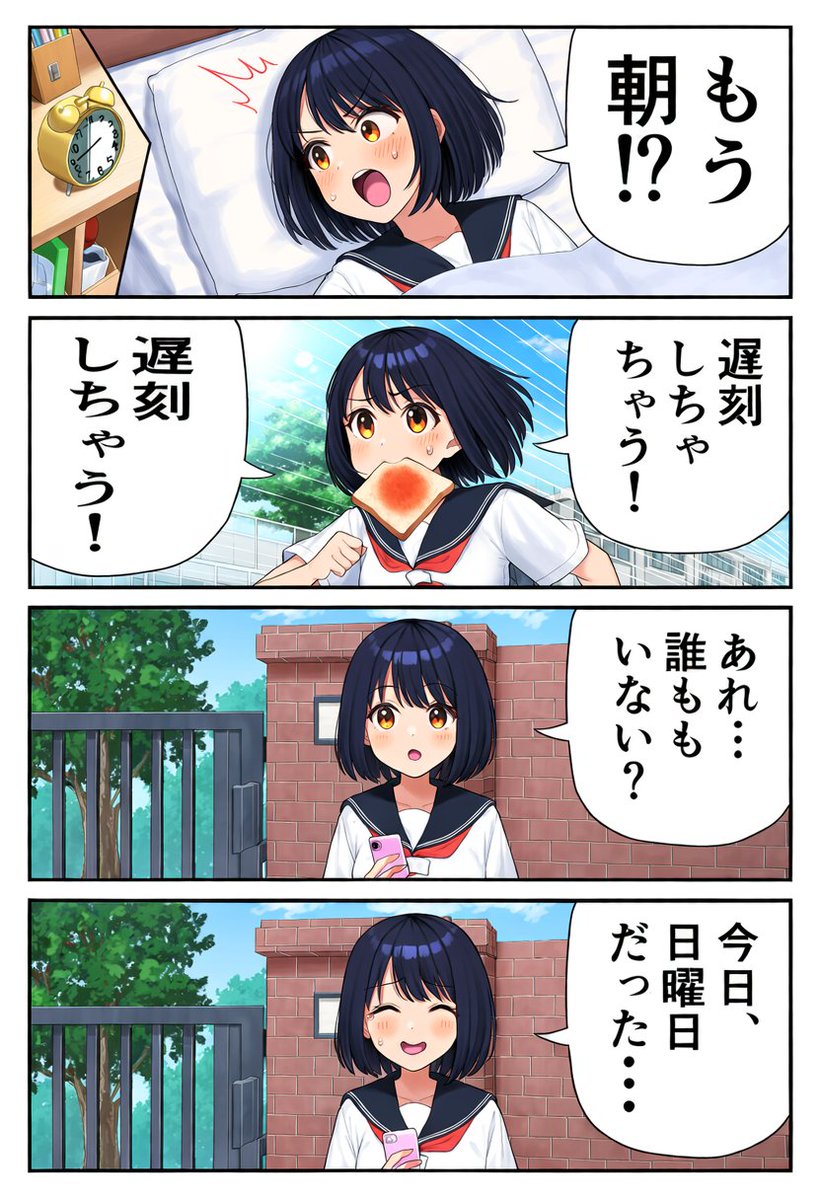 Four-Panel Late Schoolgirl Manga