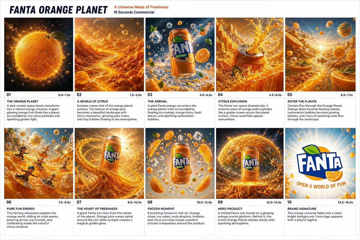 Fanta Orange Planet Storyboard