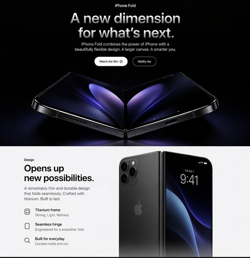 Apple-Style iPhone Fold Landing Page