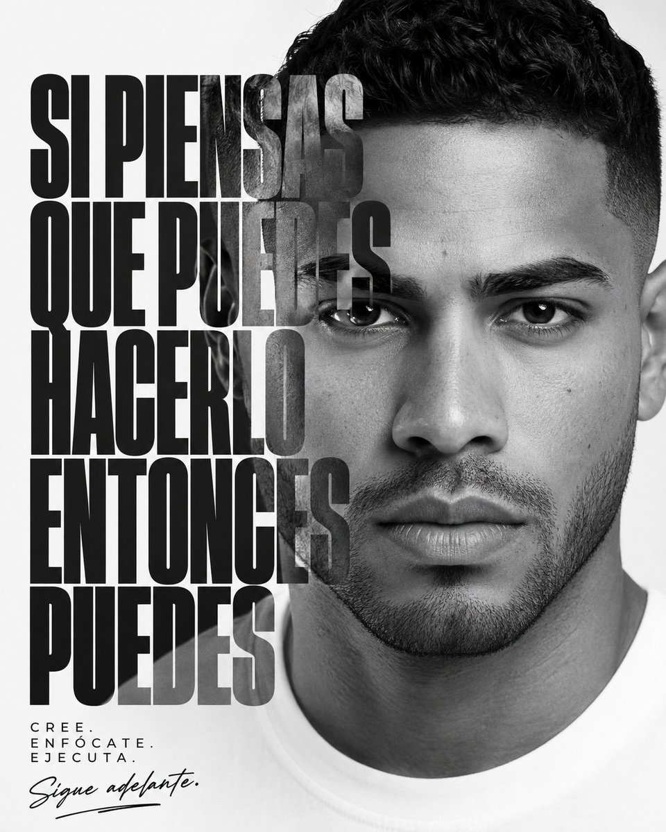 Monochrome Motivational Portrait Poster