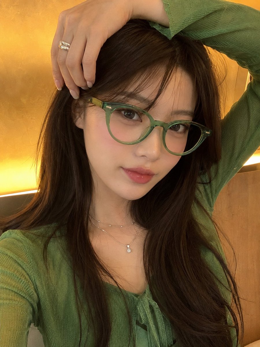 Green Cat-Eye Glasses Portrait