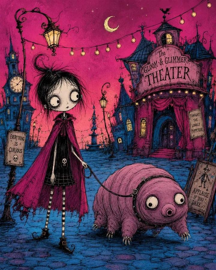 Gothic Whimsical Storybook Illustration