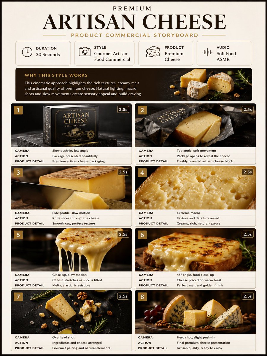 Artisan Cheese Commercial Storyboard