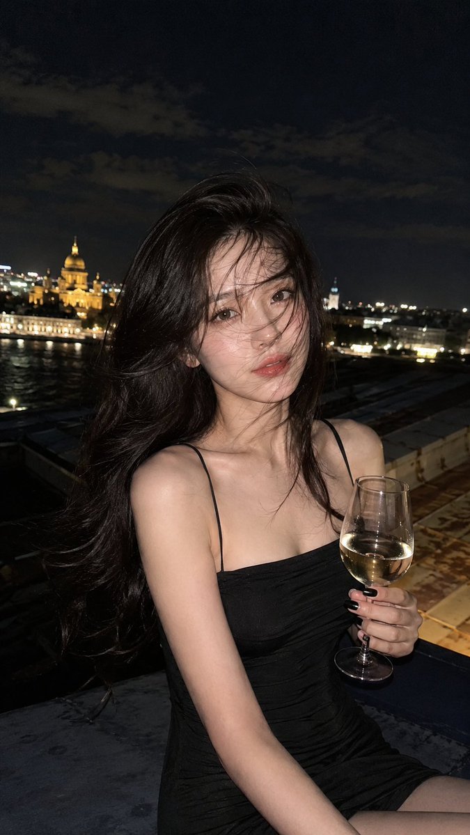 Night Rooftop Portrait in St. Petersburg