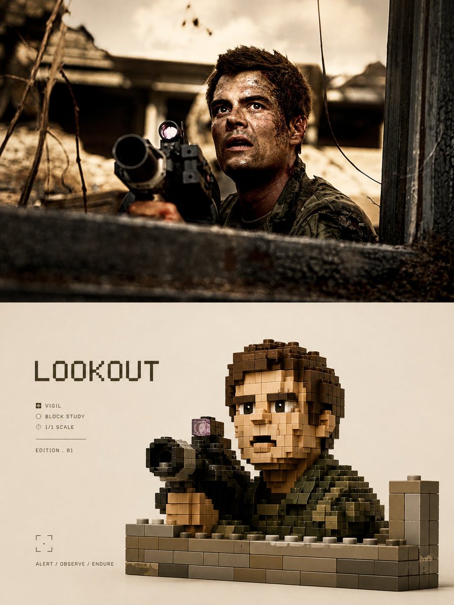 LEGO Voxel Art Poster Style