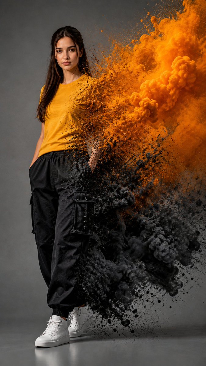 Fashion Portrait With Powder Disintegration