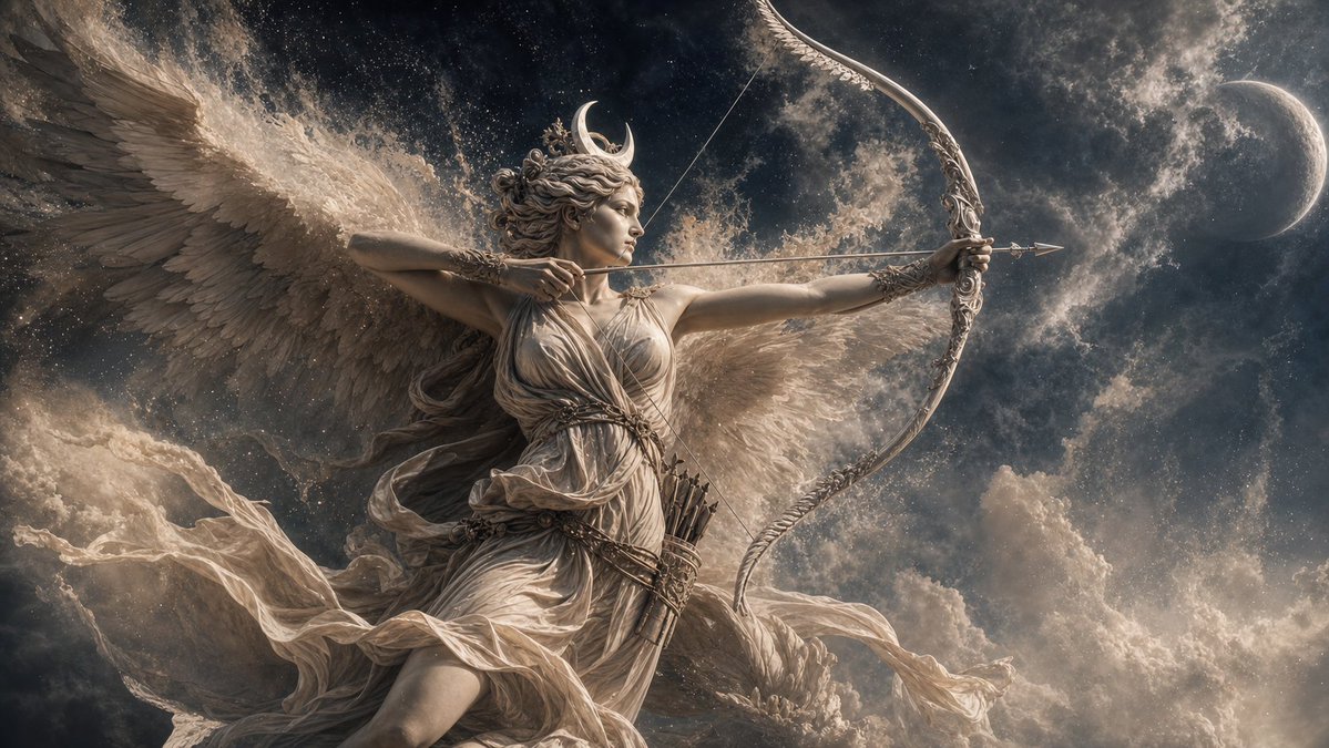 Winged Moon Goddess Archer Wallpaper
