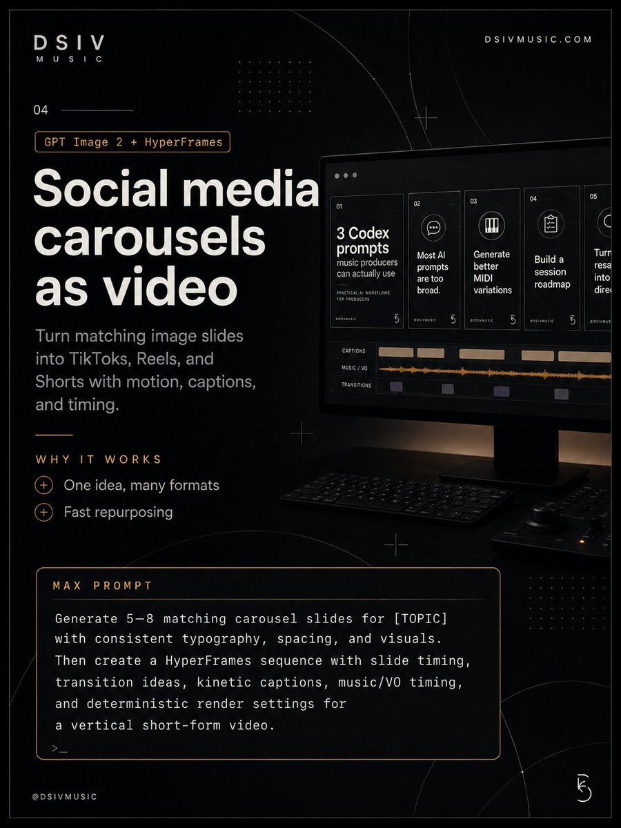 Dark Tech Carousel-to-Video Slide