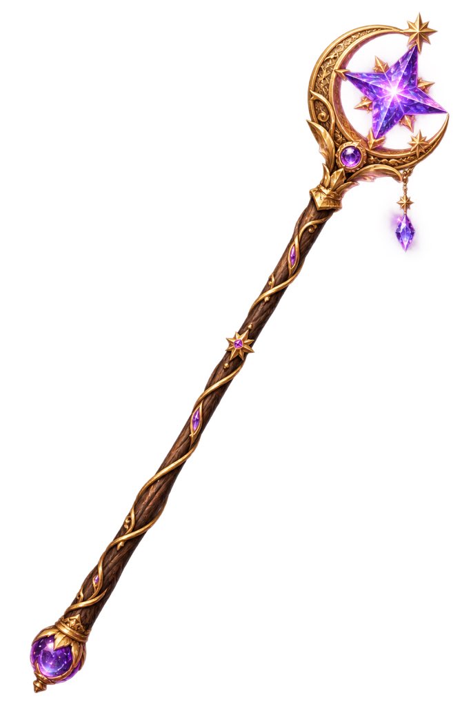 Celestial Purple Crystal Wizard Staff