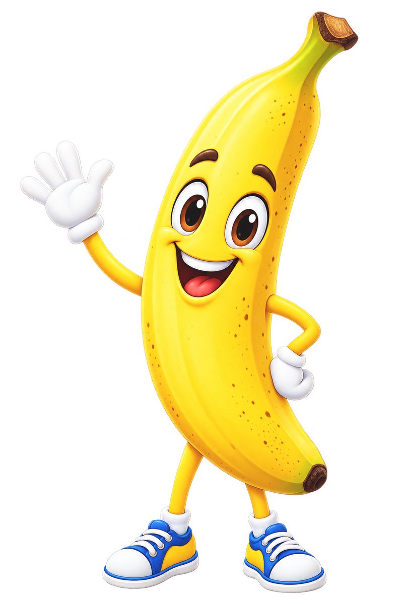 Waving Banana Mascot