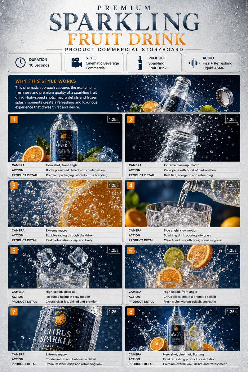 Premium Beverage Commercial Storyboard