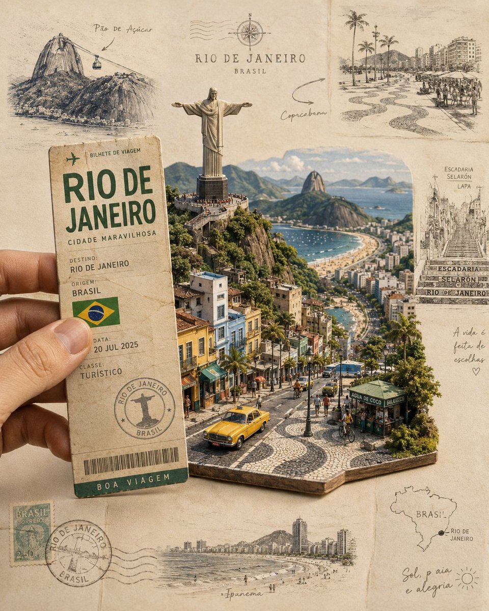 Rio de Janeiro 3D Paper Diorama