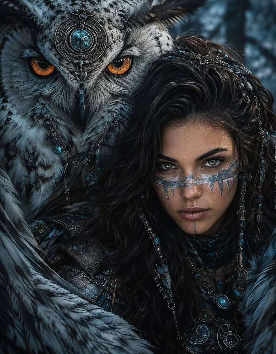 Tribal Fantasy Warrior with Guardian Owl