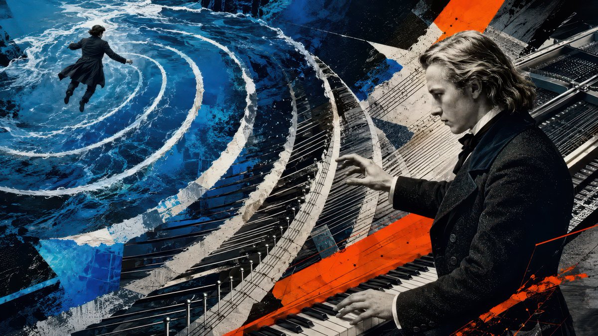 Schumann and Brahms Rhine Poster