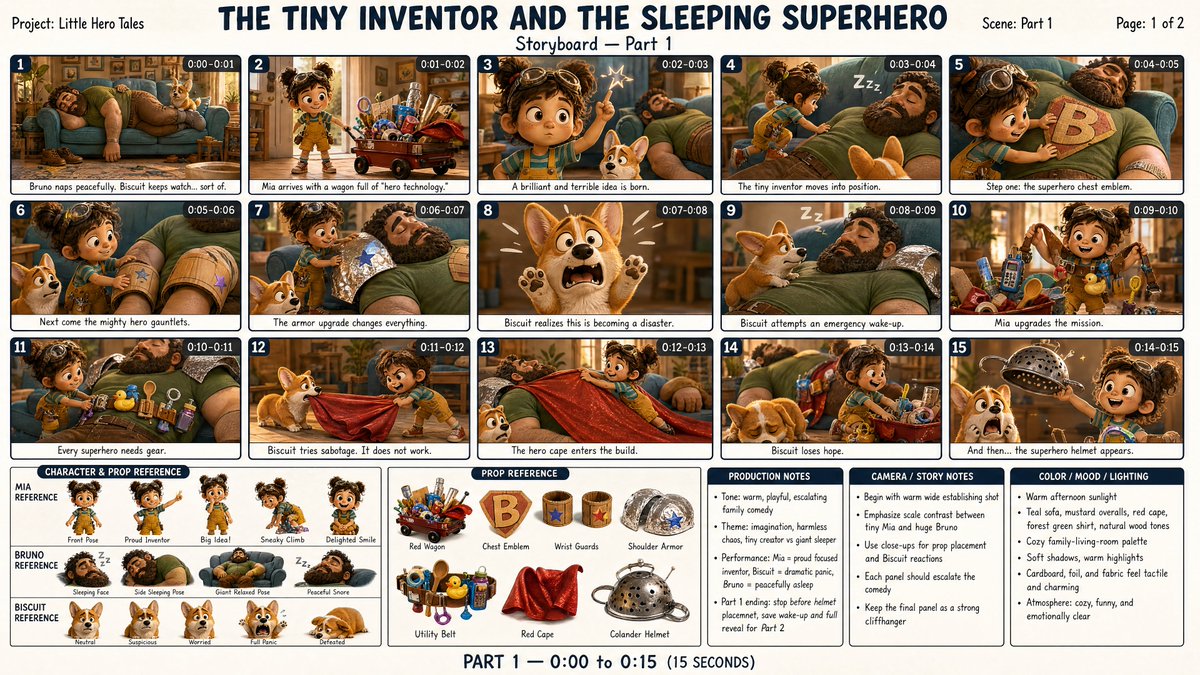 Professional 3D Animation Storyboard Sheet