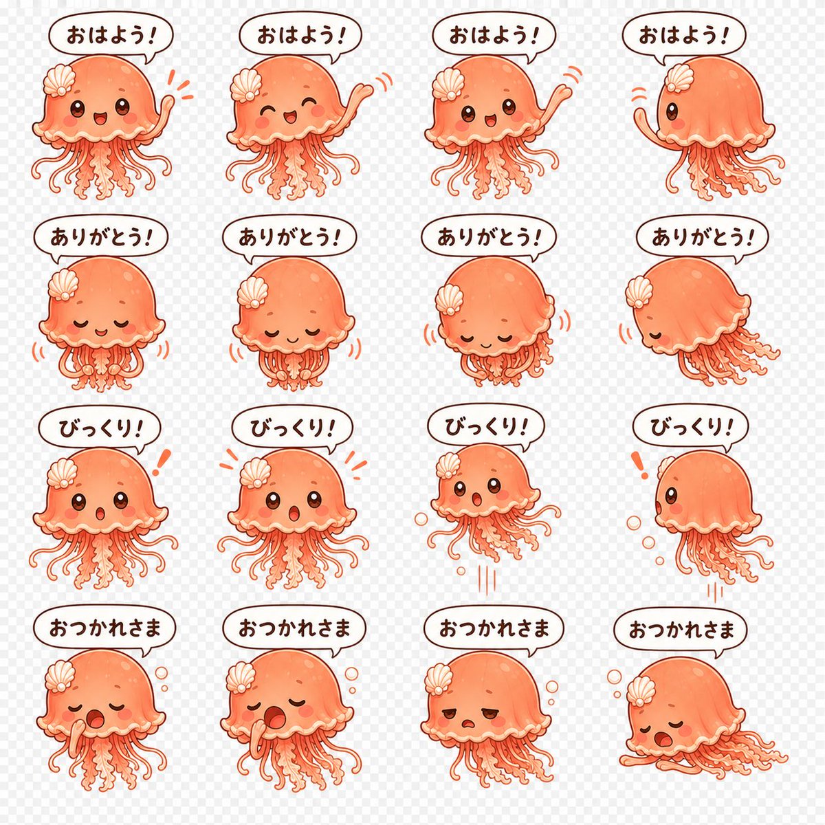 Kawaii Jellyfish Sticker Sheet