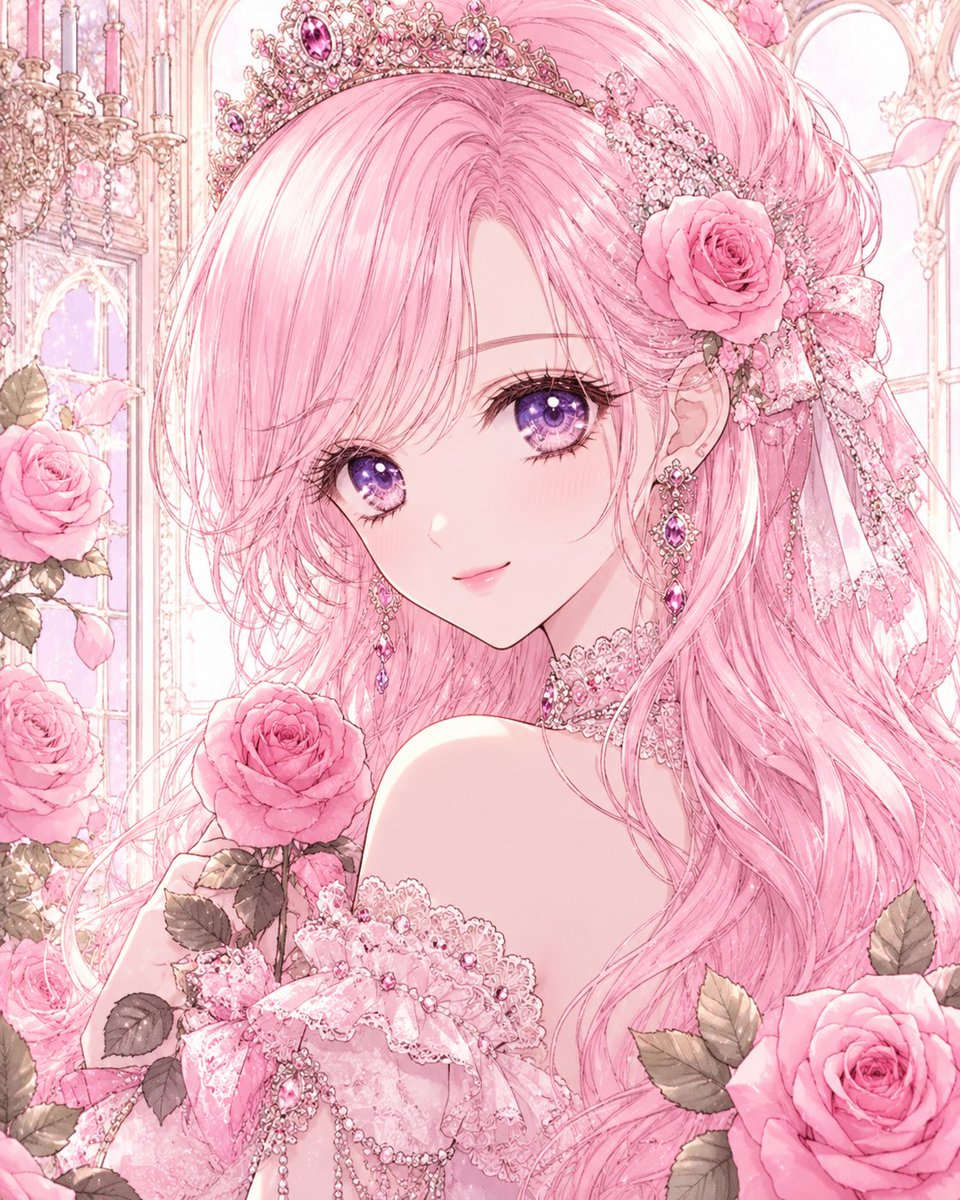 Pastel Pink Rose Princess Portrait