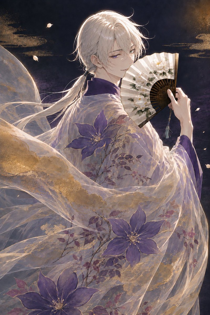 Moonlit Floral Kimono Nobleman