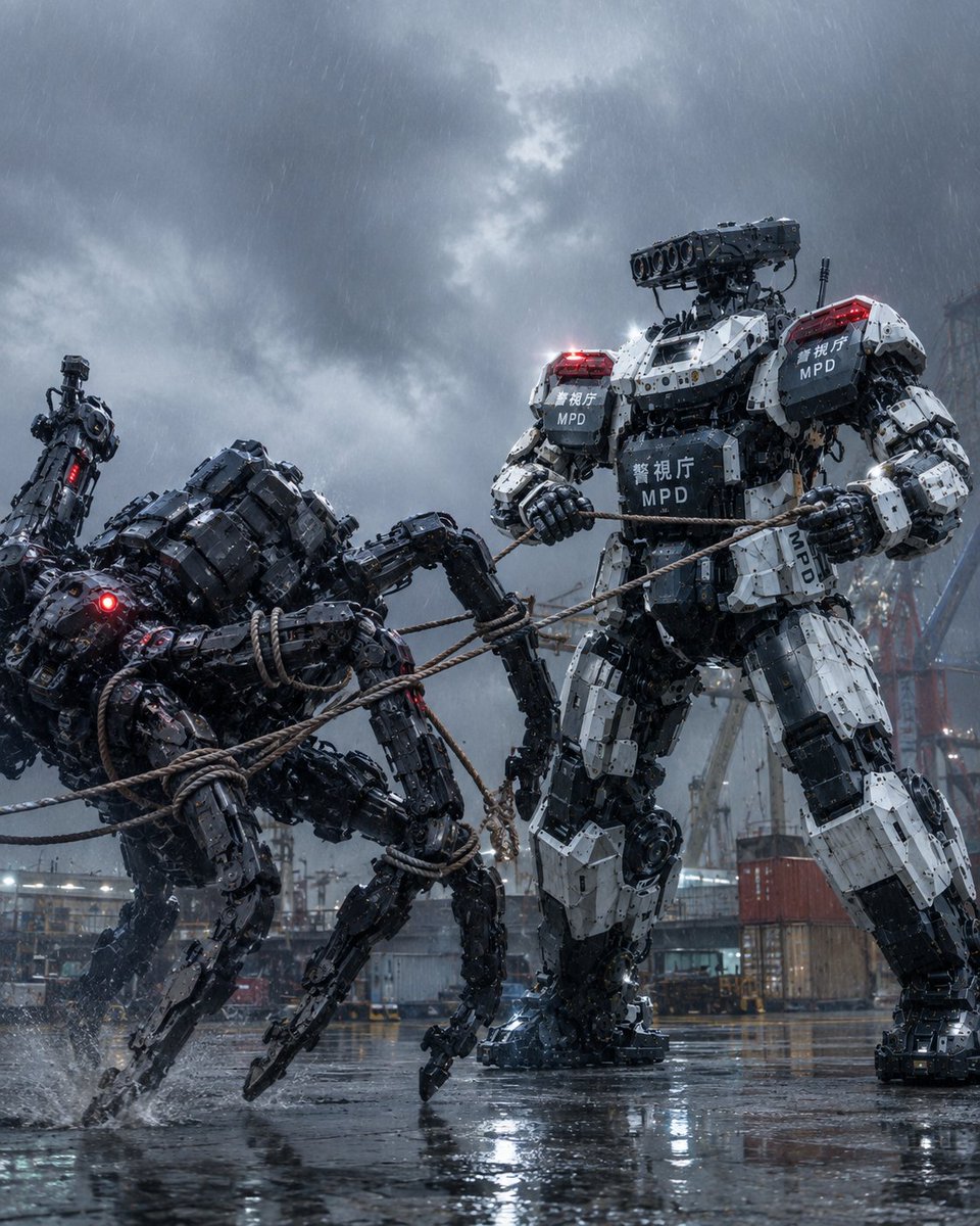 MPD Mech Captures Spider Robot