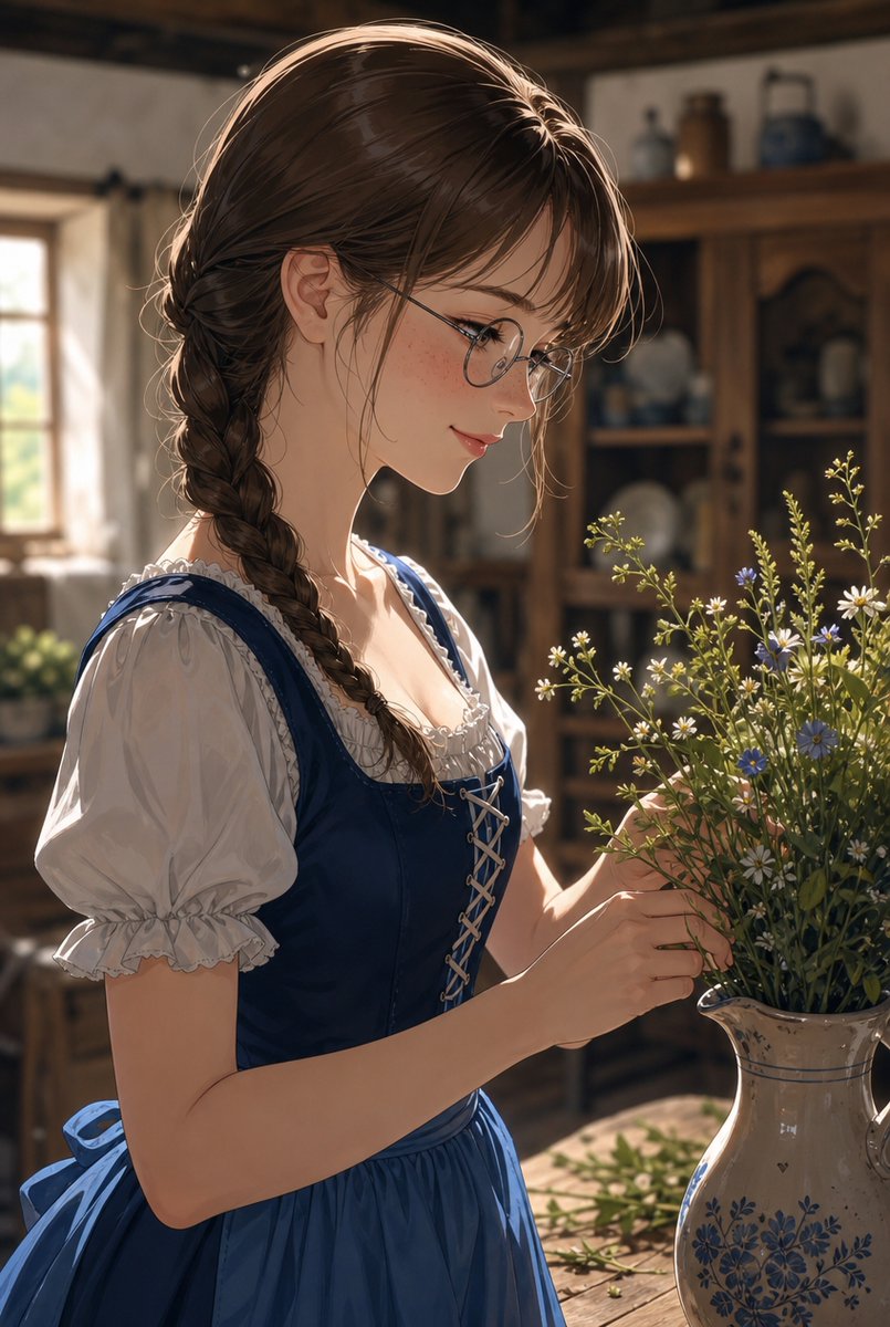Cottagecore Anime Flower Arrangement