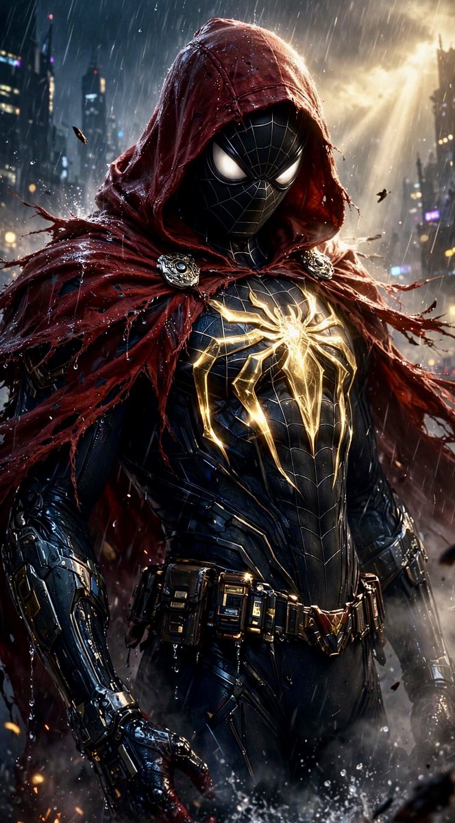 Dark Hooded Spider-Man Portrait