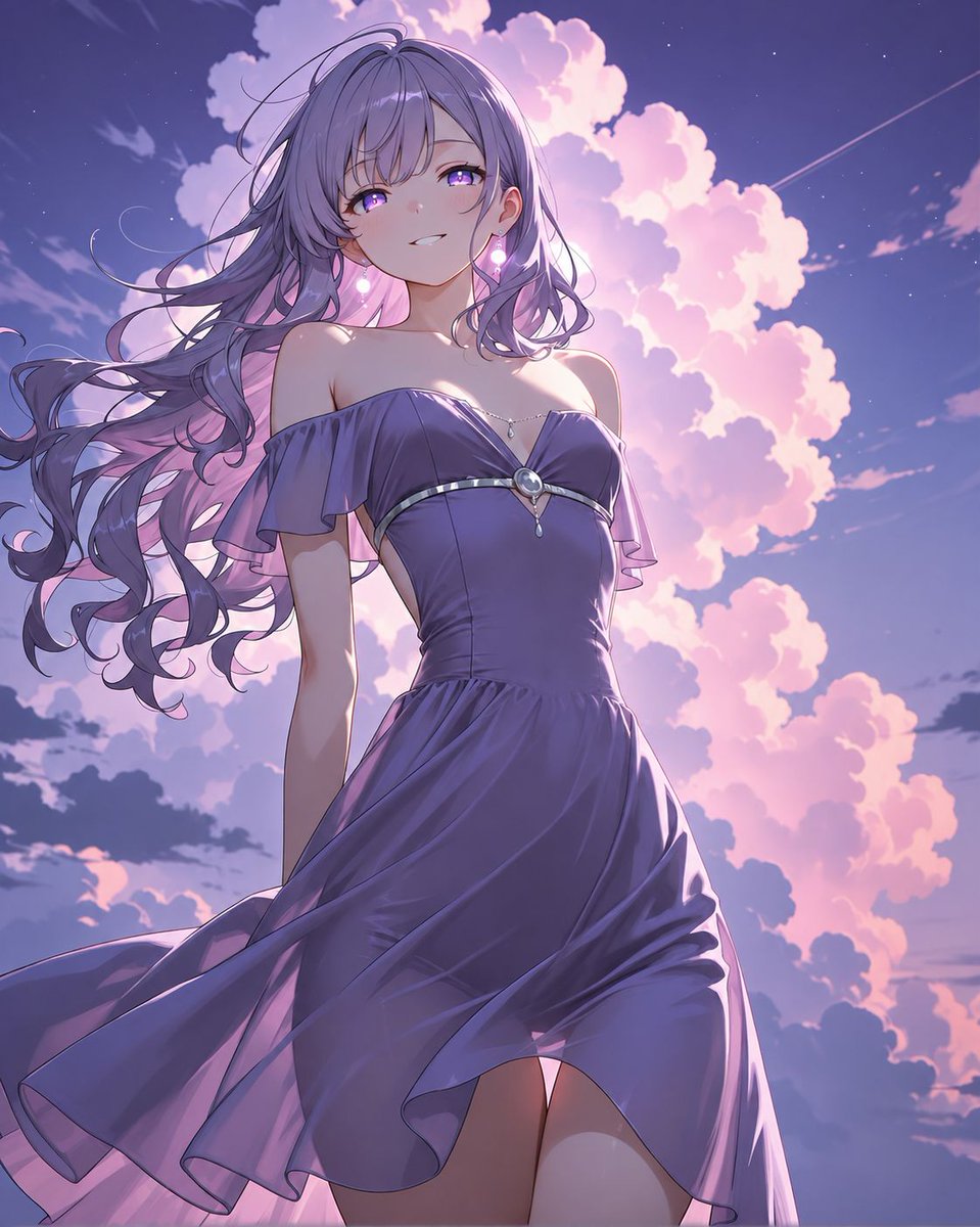 Lavender Anime Woman at Twilight