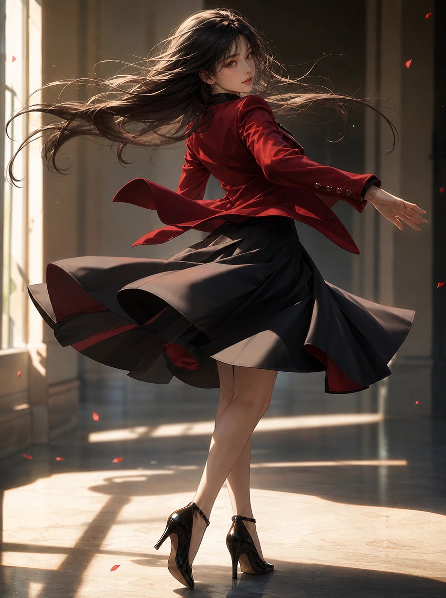 Elegant Pivot Turn Anime Dancer