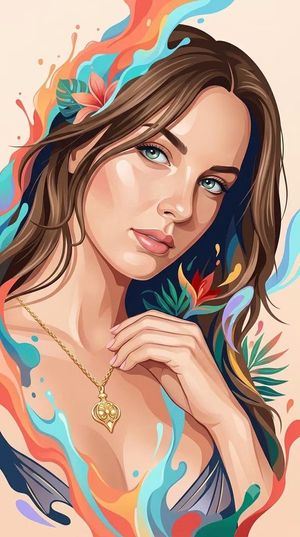 Hybrid 3D Vector Illustration Style — A sophisticated {argument name="subject" default="hybrid human portrait style"} that seamlessly comb…