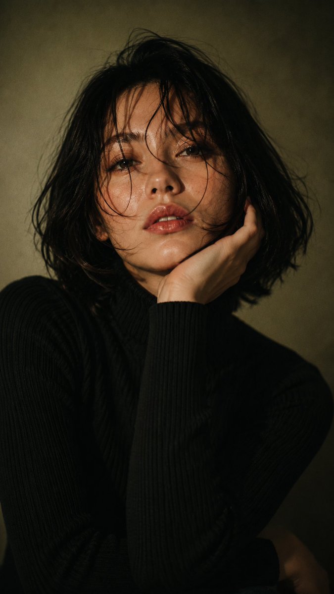 Cinematic Bob Hair Portrait