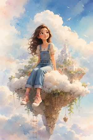 Dreamy Whimsical 3D Cartoon Render — A full-length 3D render of a {argument name="subject" default="girl"} in a {argument name="style" default="cartoon style in