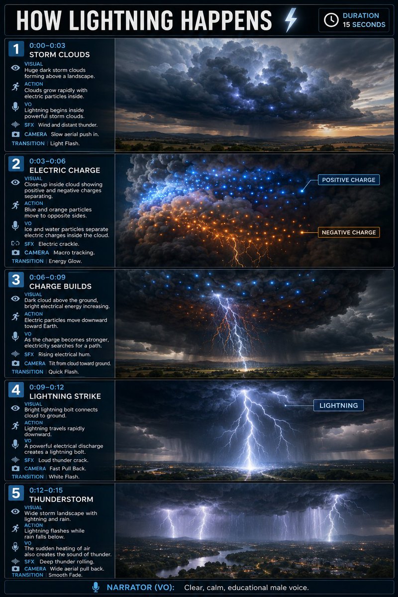 Educational Lightning Storyboard Infographic