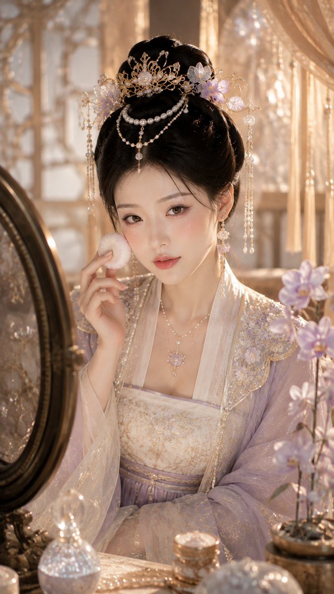 Chinese Pearl Makeup Beauty Portrait