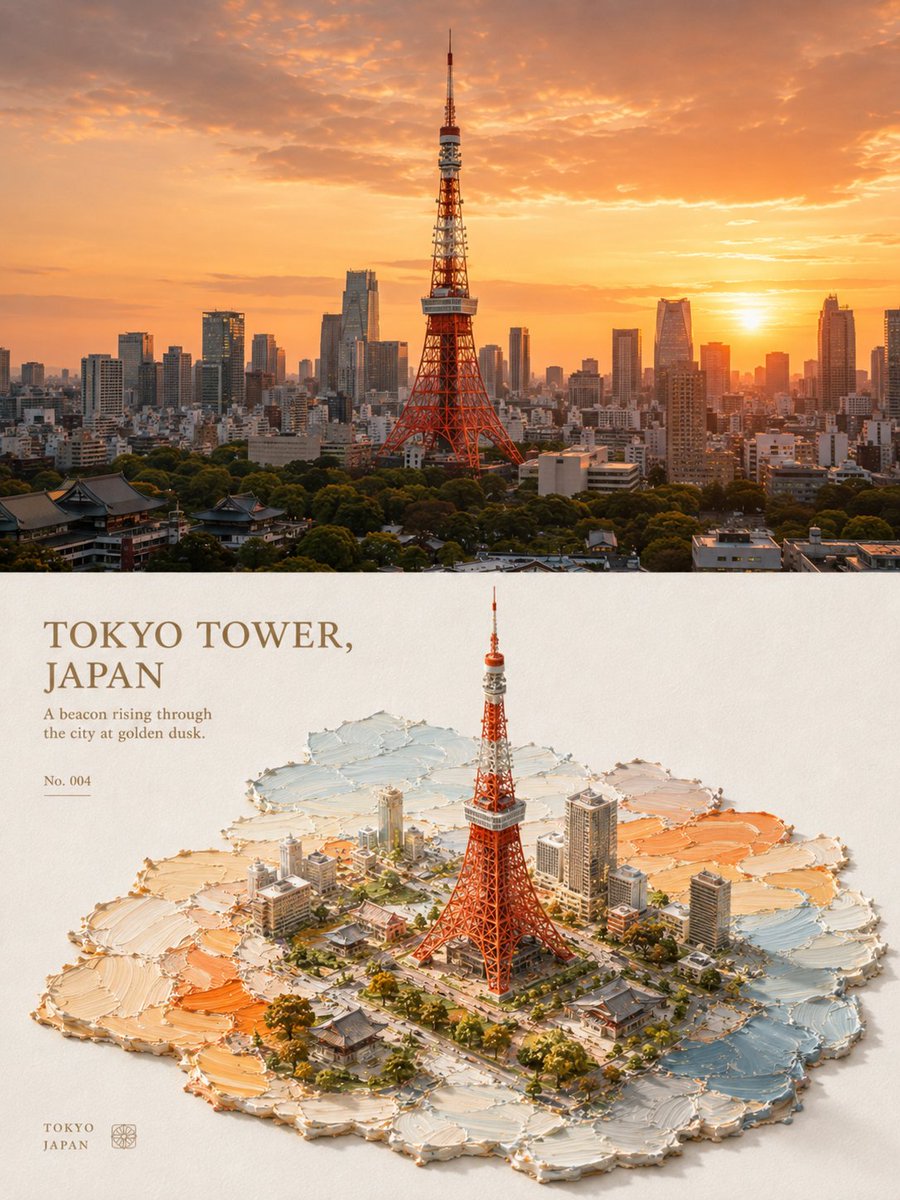 3D Isometric Thick Paint Poster