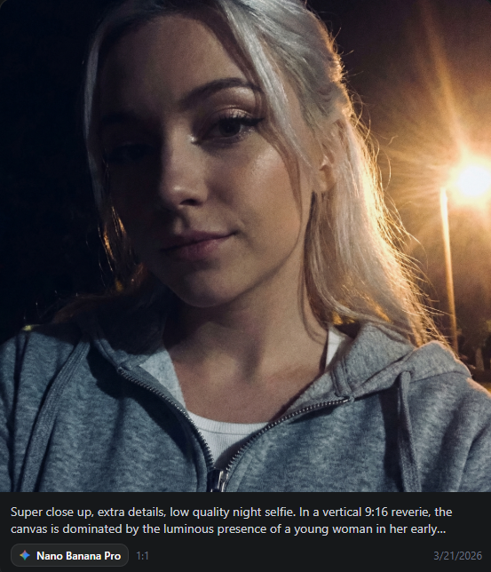 Nocturnal Beauty Night Selfie