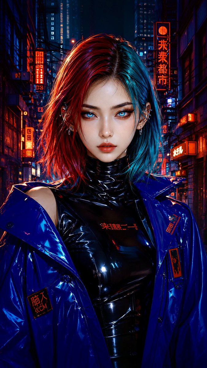 Neon Flux Cyberpunk Portrait