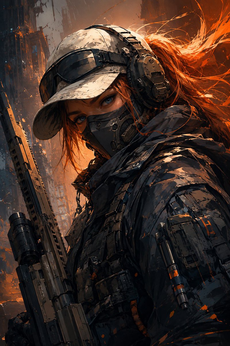 Futuristic Female Tactical Soldier Portrait
