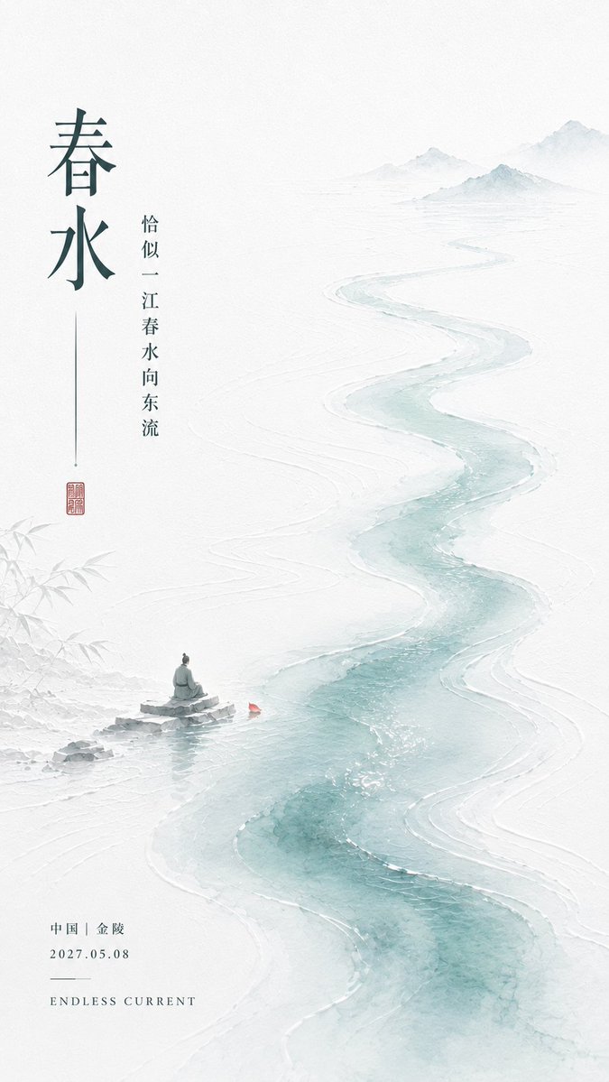 Chinese Poetic Art Poster Template