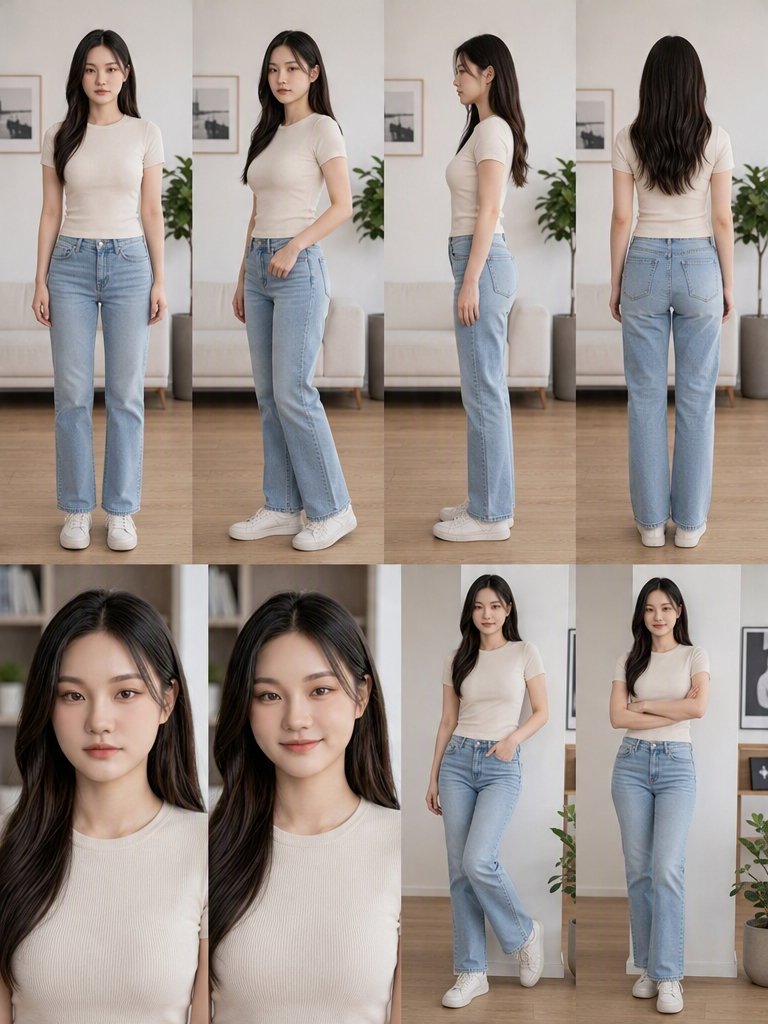 Photorealistic Woman Reference Sheet