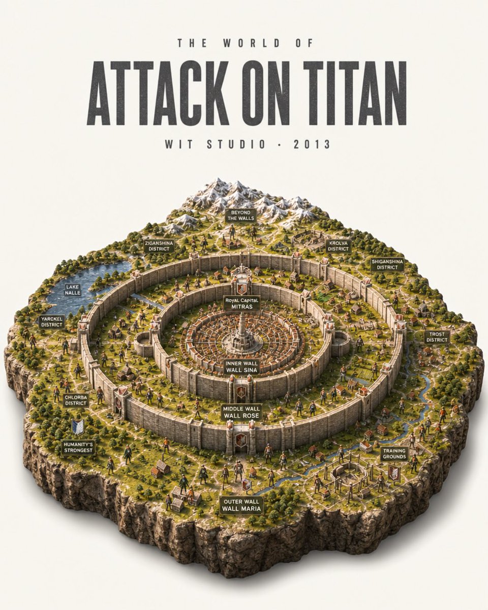 Attack on Titan Isometric Diorama Map
