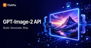 GPT-Image-2 API Hero Banner — Goal: Create a futuristic SaaS developer hero banner advertising {argument name="product name" default="GPT-Image-2 API"} for TOAP
