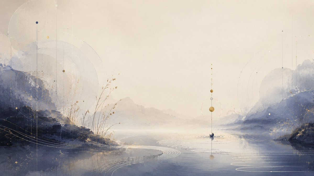 Abstract Celestial Mountain Lake