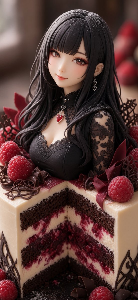 Gothic Lolita Raspberry Cake Portrait